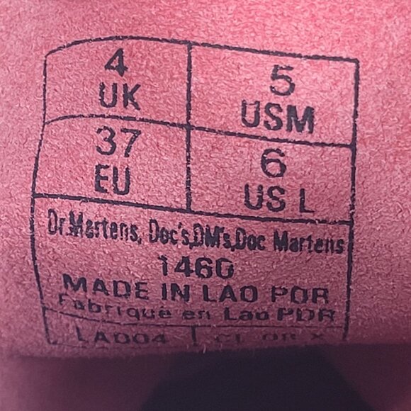 Dr. Martens Women's Pink Smooth 1460 Leather Lace Up Boots US Size 6 NWOT - Picture 10 of 10